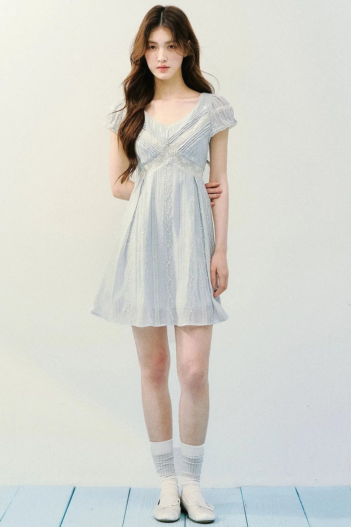 Embroidered Lace Retro Dress