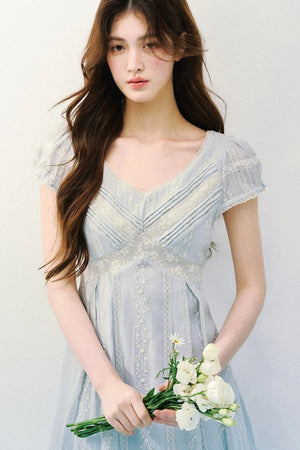 Embroidered Lace Retro Dress