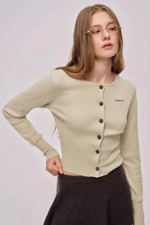 Embroidered Merino Wool Cardigan