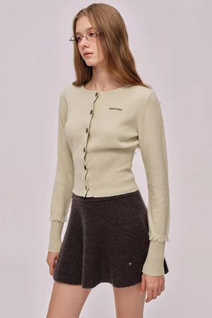 Embroidered Merino Wool Cardigan