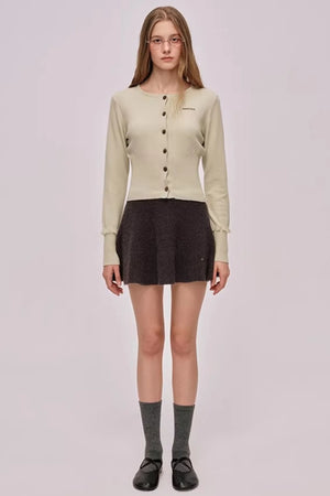 Embroidered Merino Wool Cardigan