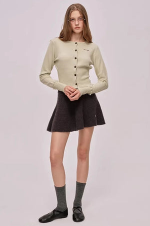 Embroidered Merino Wool Cardigan