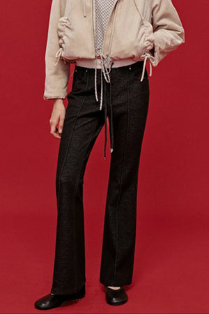 Embroidered Patchwork Flared Pants