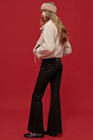 Embroidered Patchwork Flared Pants