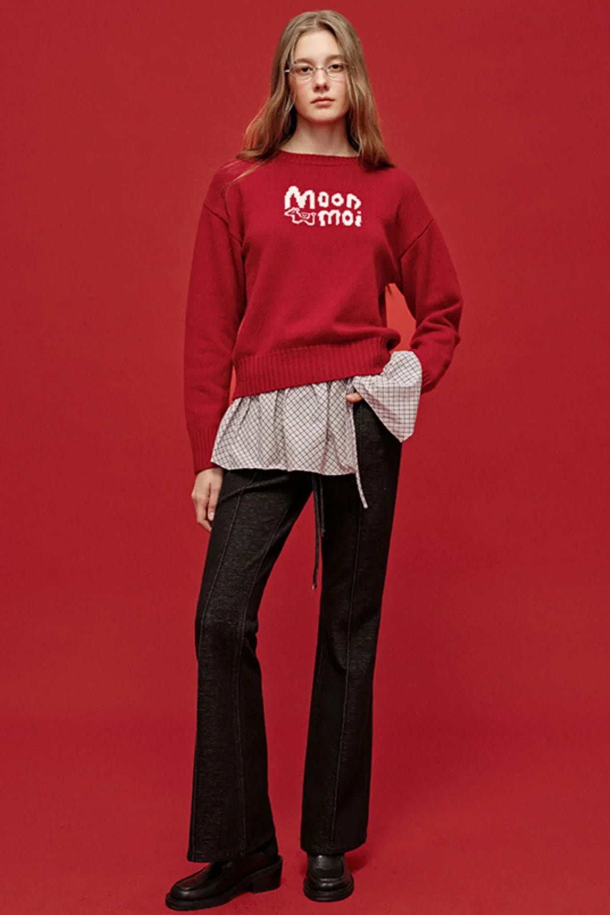 Embroidered Patchwork Flared Pants