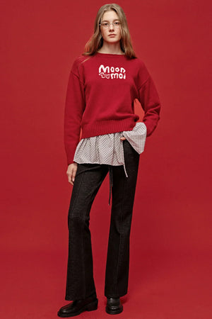 Embroidered Patchwork Flared Pants