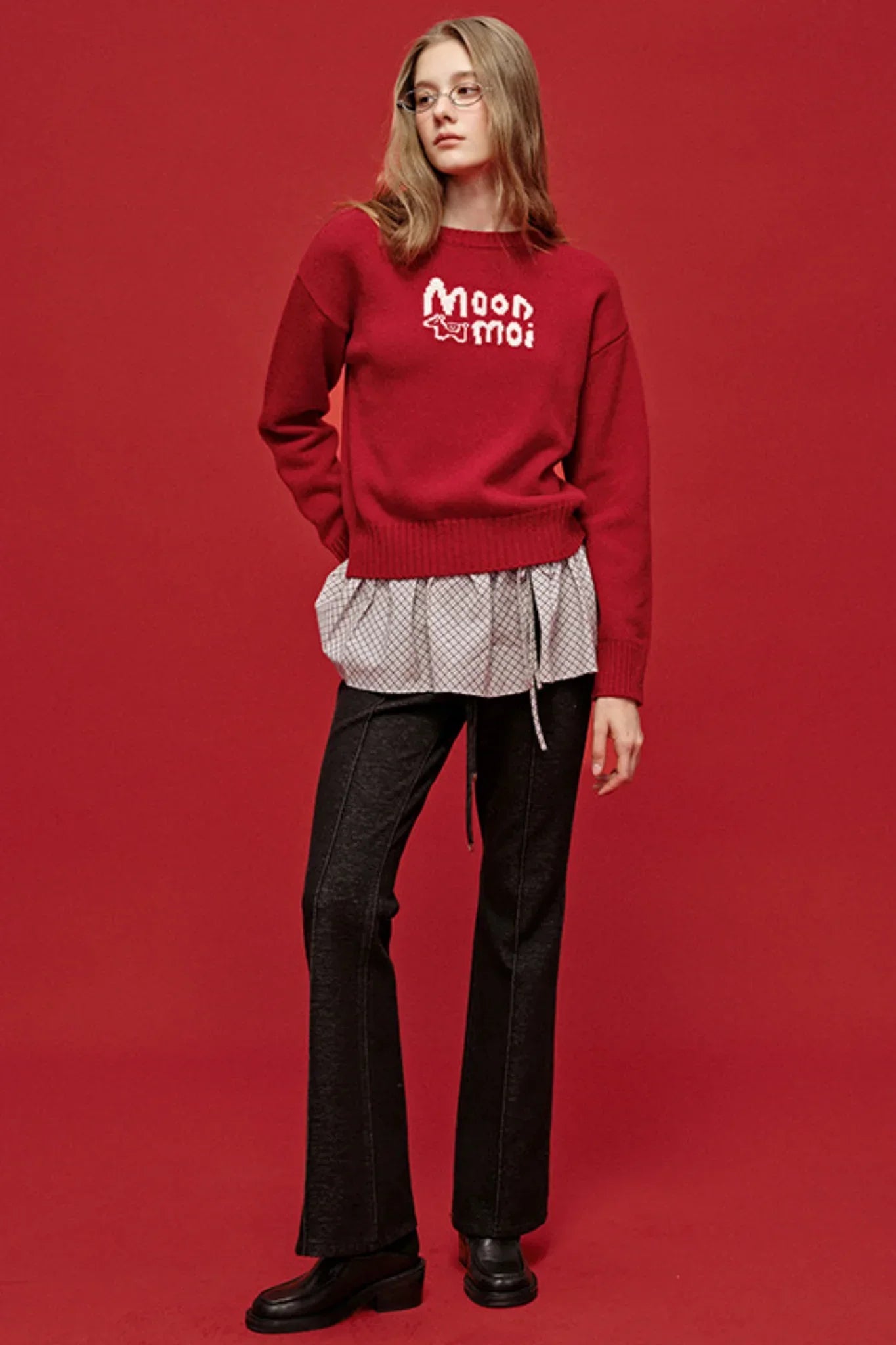 Embroidered Patchwork Flared Pants
