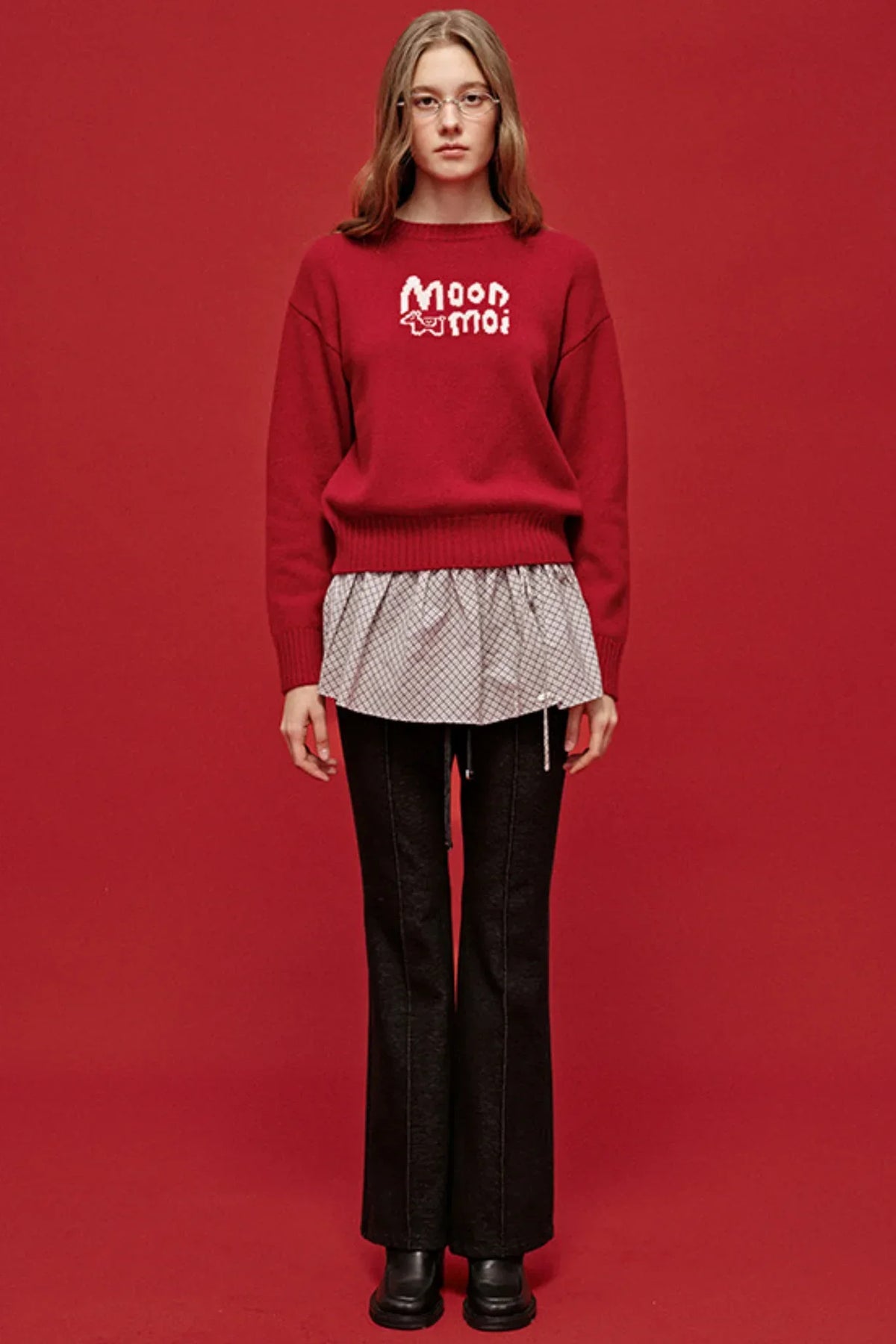 Embroidered Patchwork Flared Pants