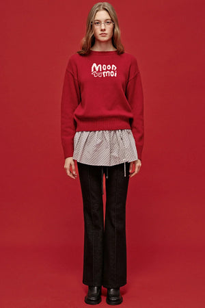 Embroidered Patchwork Flared Pants