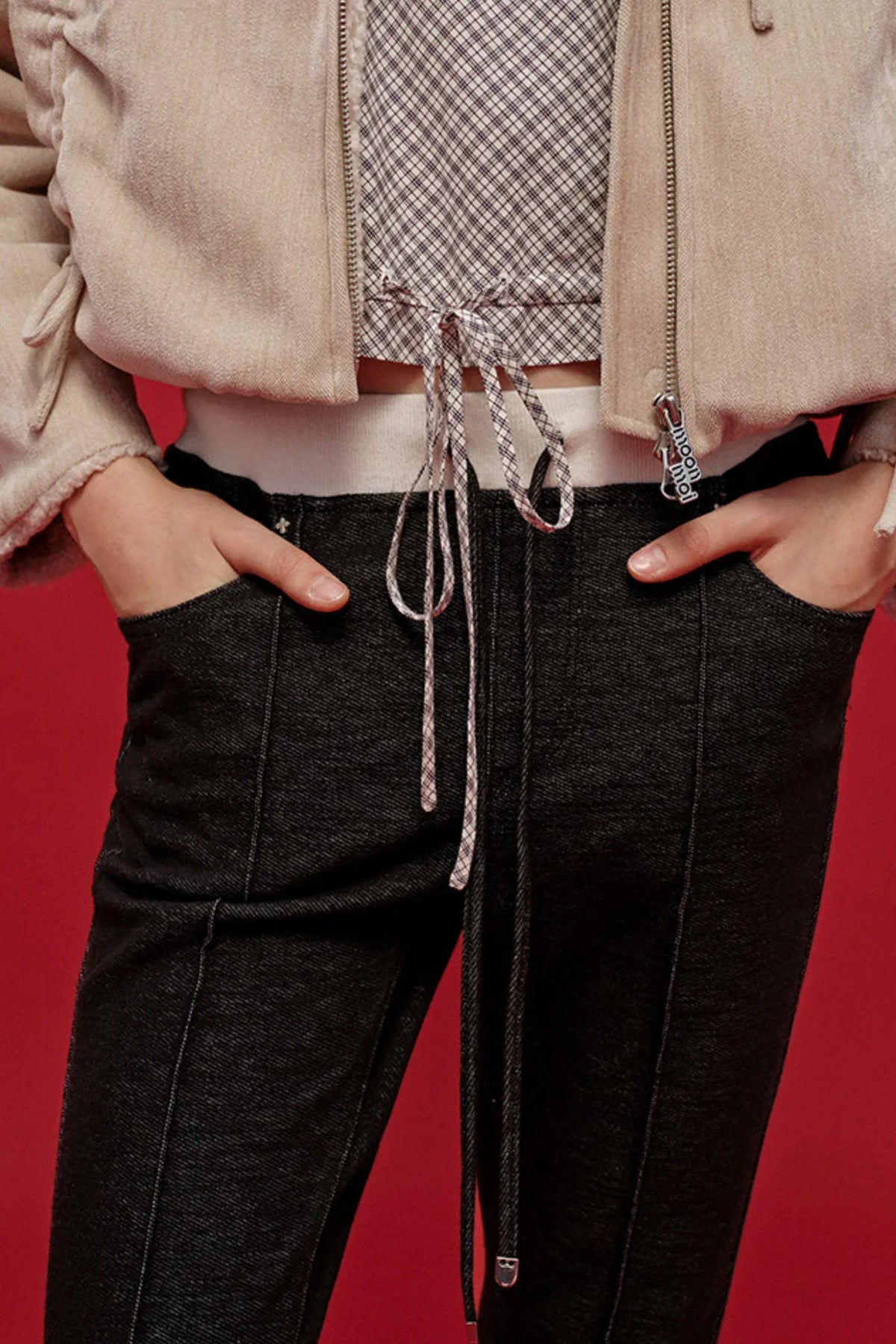 Embroidered Patchwork Flared Pants