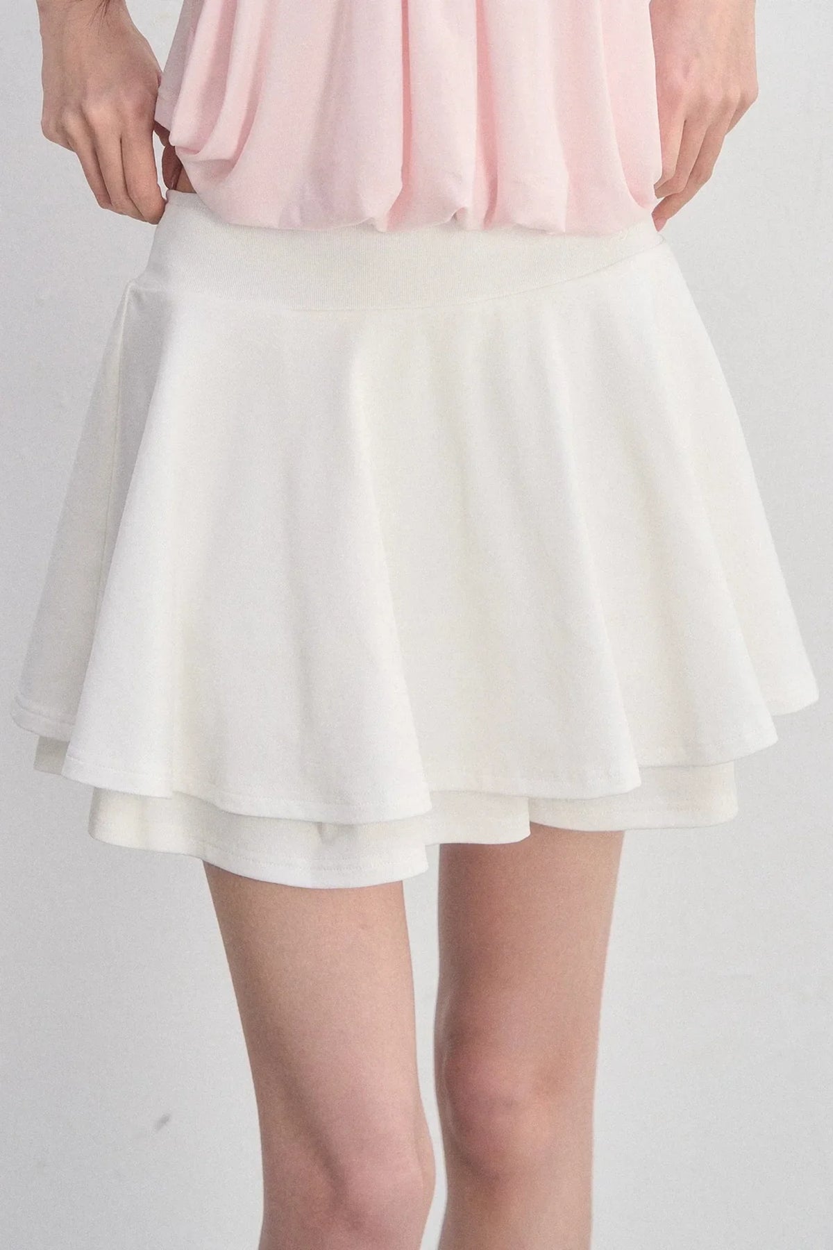 Embroidered Pleated A-Line Skirt