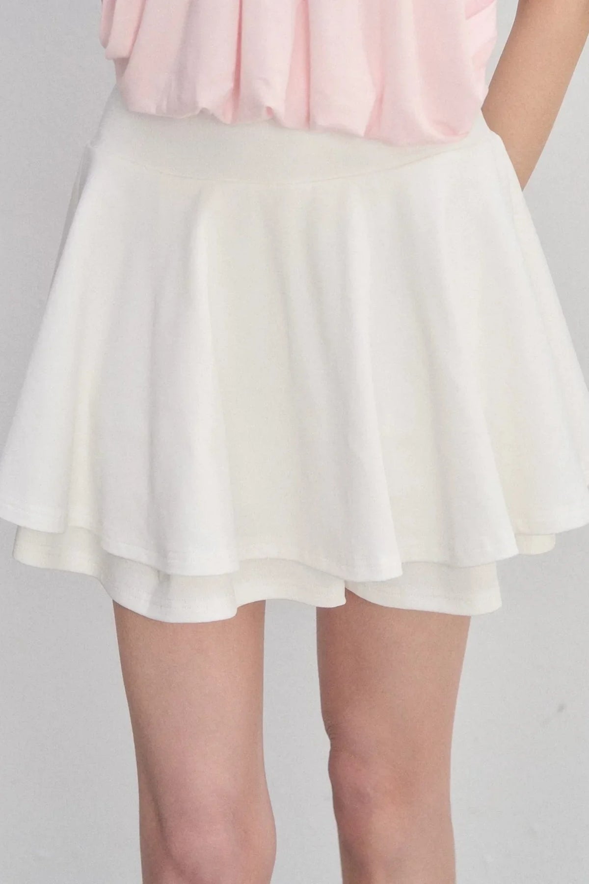Embroidered Pleated A-Line Skirt