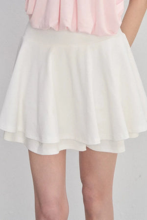 Embroidered Pleated A-Line Skirt