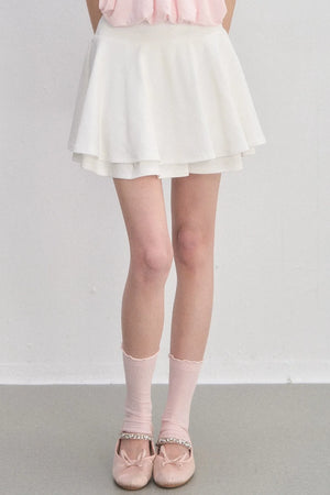 Embroidered Pleated A-Line Skirt