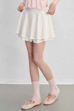 Embroidered Pleated A-Line Skirt