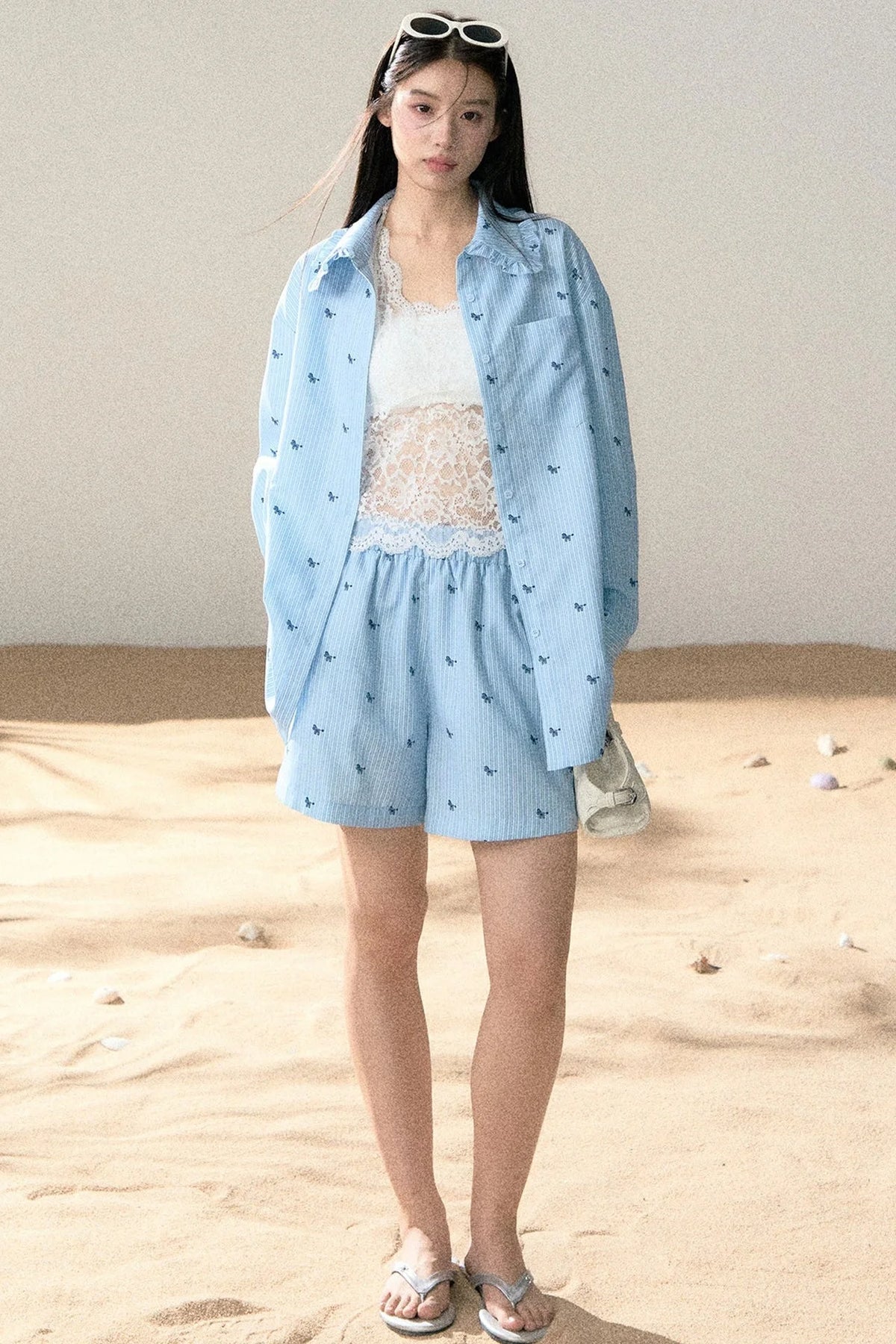 Embroidered Pony Shirt And Shorts Set-Up
