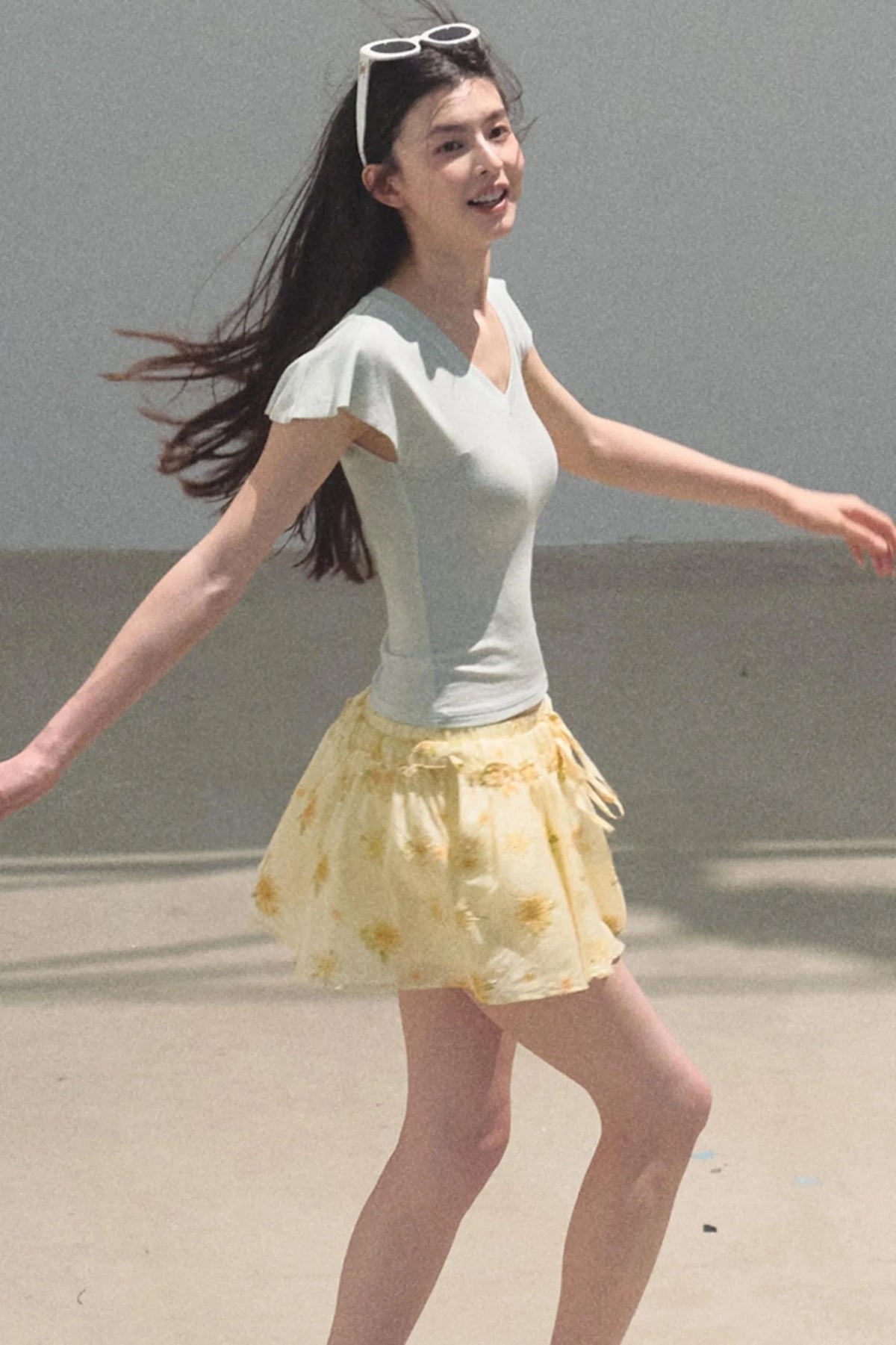 Embroidered Puffy A-Line Skirt