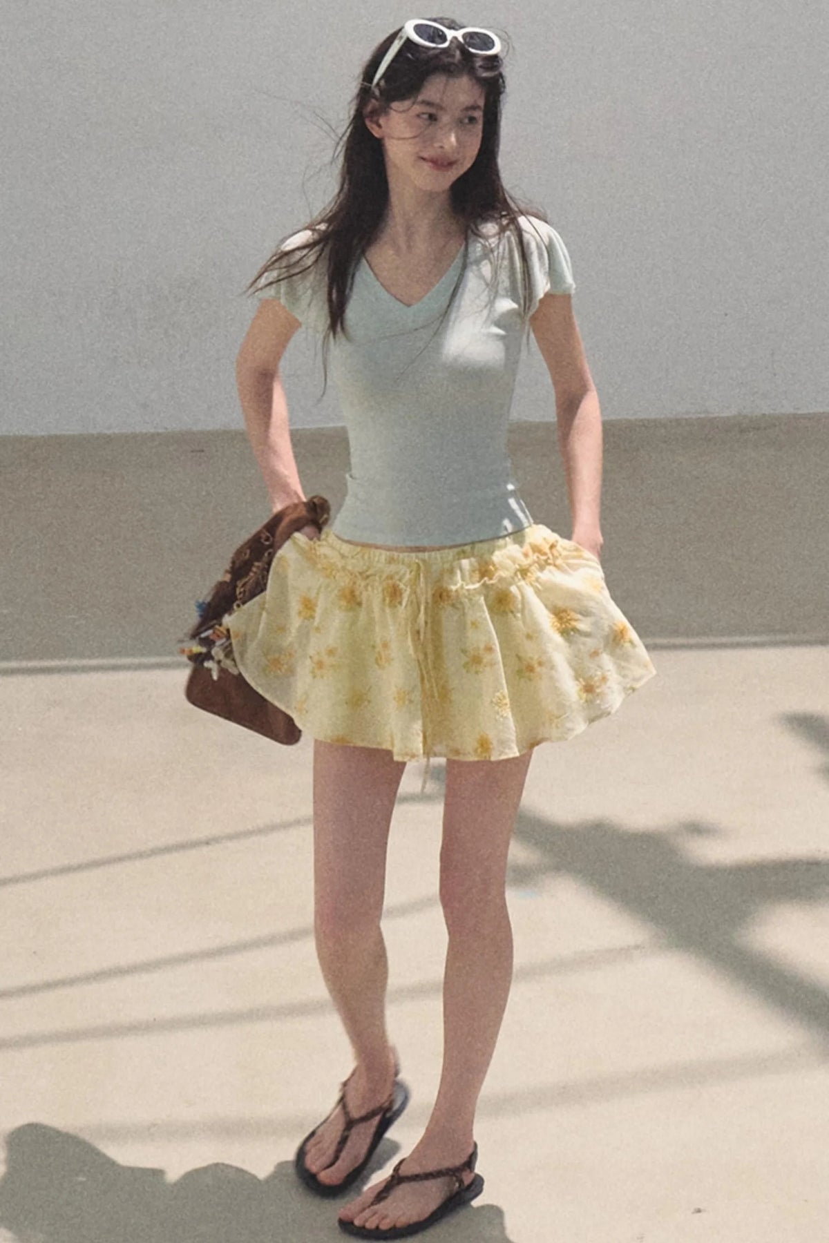Embroidered Puffy A-Line Skirt