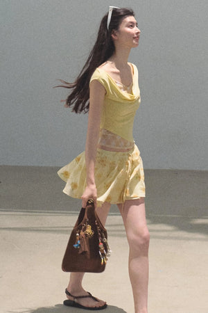 Embroidered Puffy A-Line Skirt