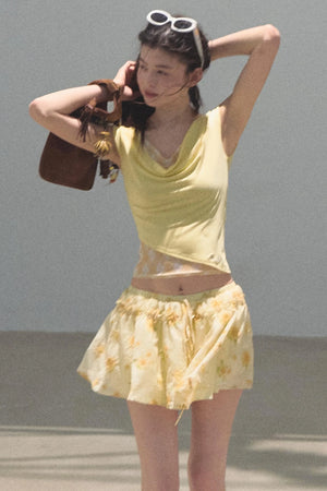 Embroidered Puffy A-Line Skirt