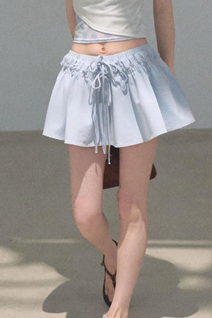 Embroidered Puffy A-Line Skirt