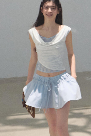 Embroidered Puffy A-Line Skirt