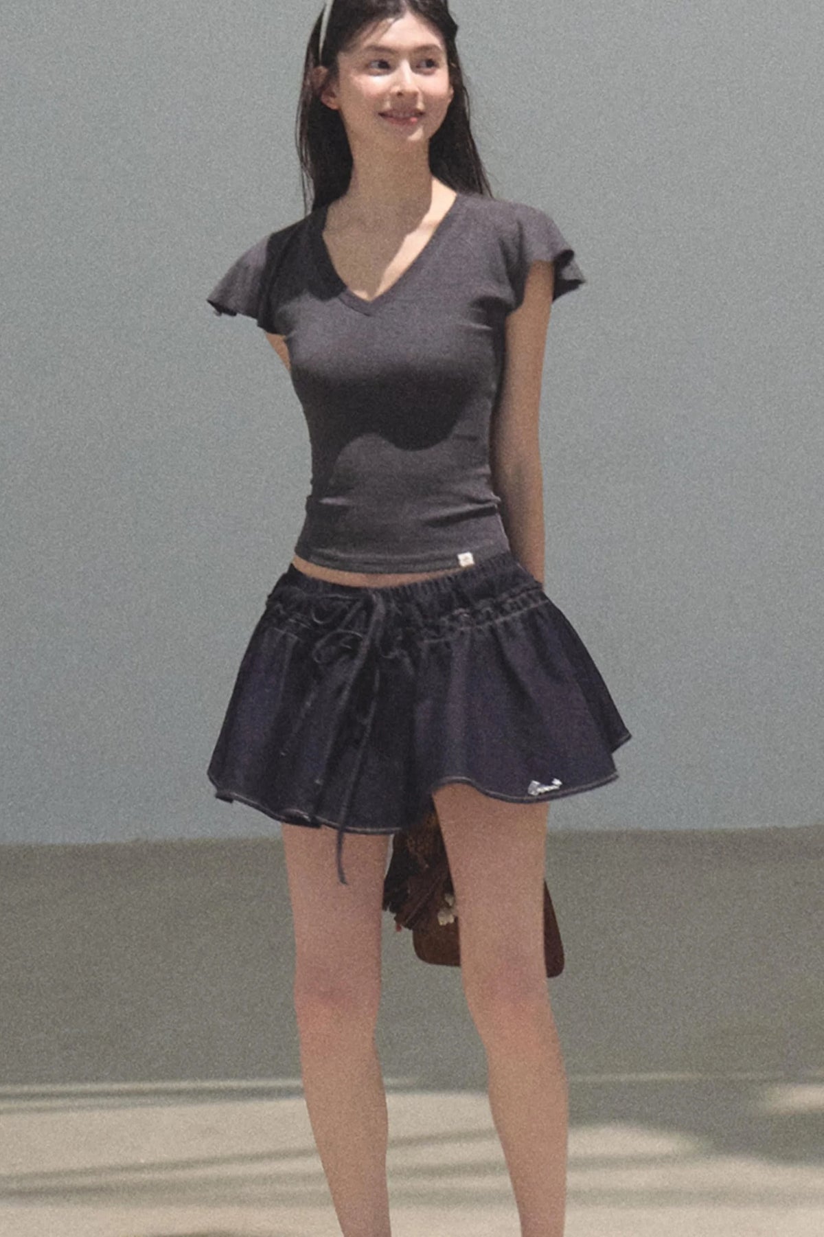 Embroidered Puffy A-Line Skirt