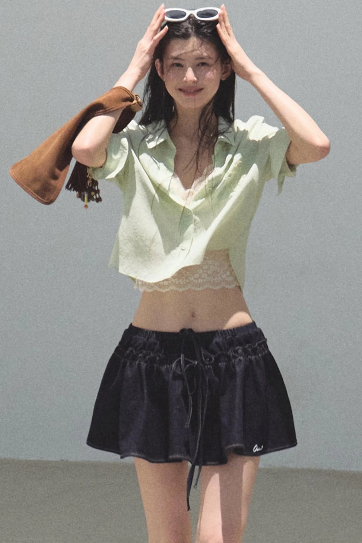Embroidered Puffy A-Line Skirt