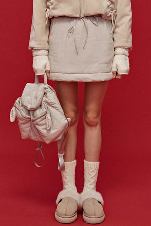 Embroidered Quilted Lyocell Backpack