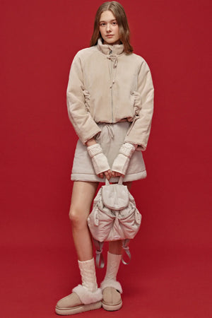 Embroidered Quilted Lyocell Backpack