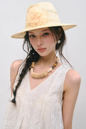 Embroidered Ruffled Tank Dress
