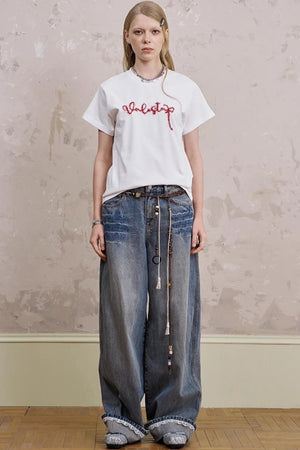Embroidered Silk Tee