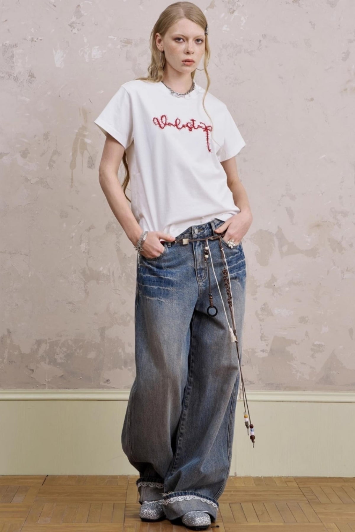 Embroidered Silk Tee