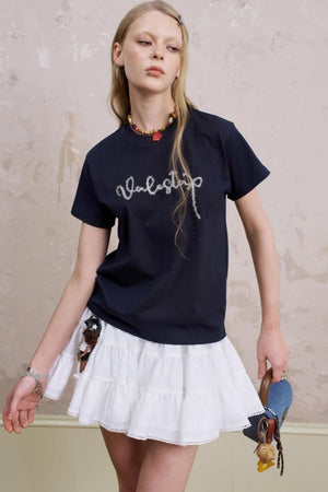Embroidered Silk Tee