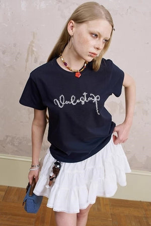 Embroidered Silk Tee