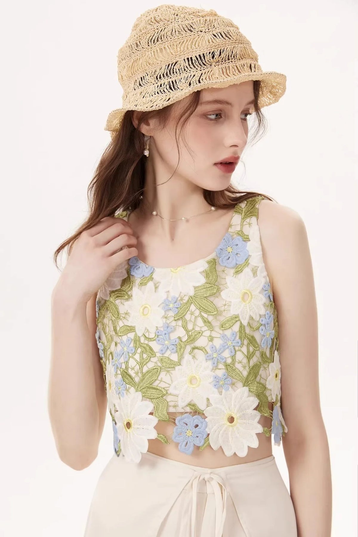 Embroidered Summer Camisole Top