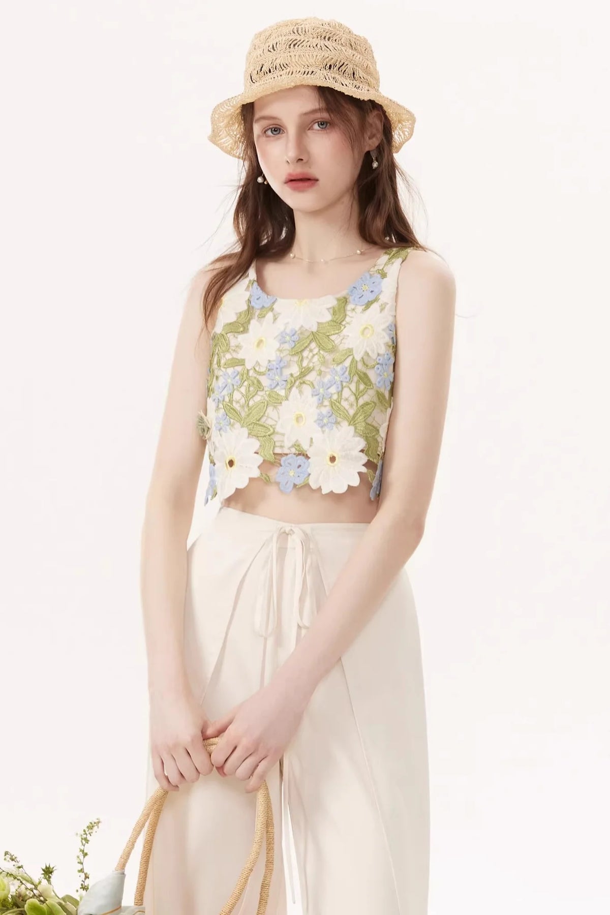 Embroidered Summer Camisole Top