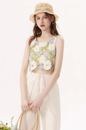 Embroidered Summer Camisole Top