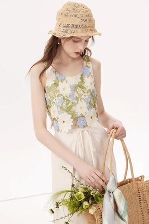 Embroidered Summer Camisole Top