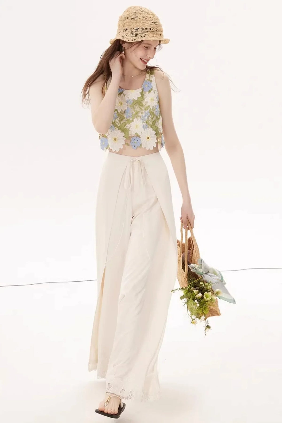 Embroidered Summer Camisole Top