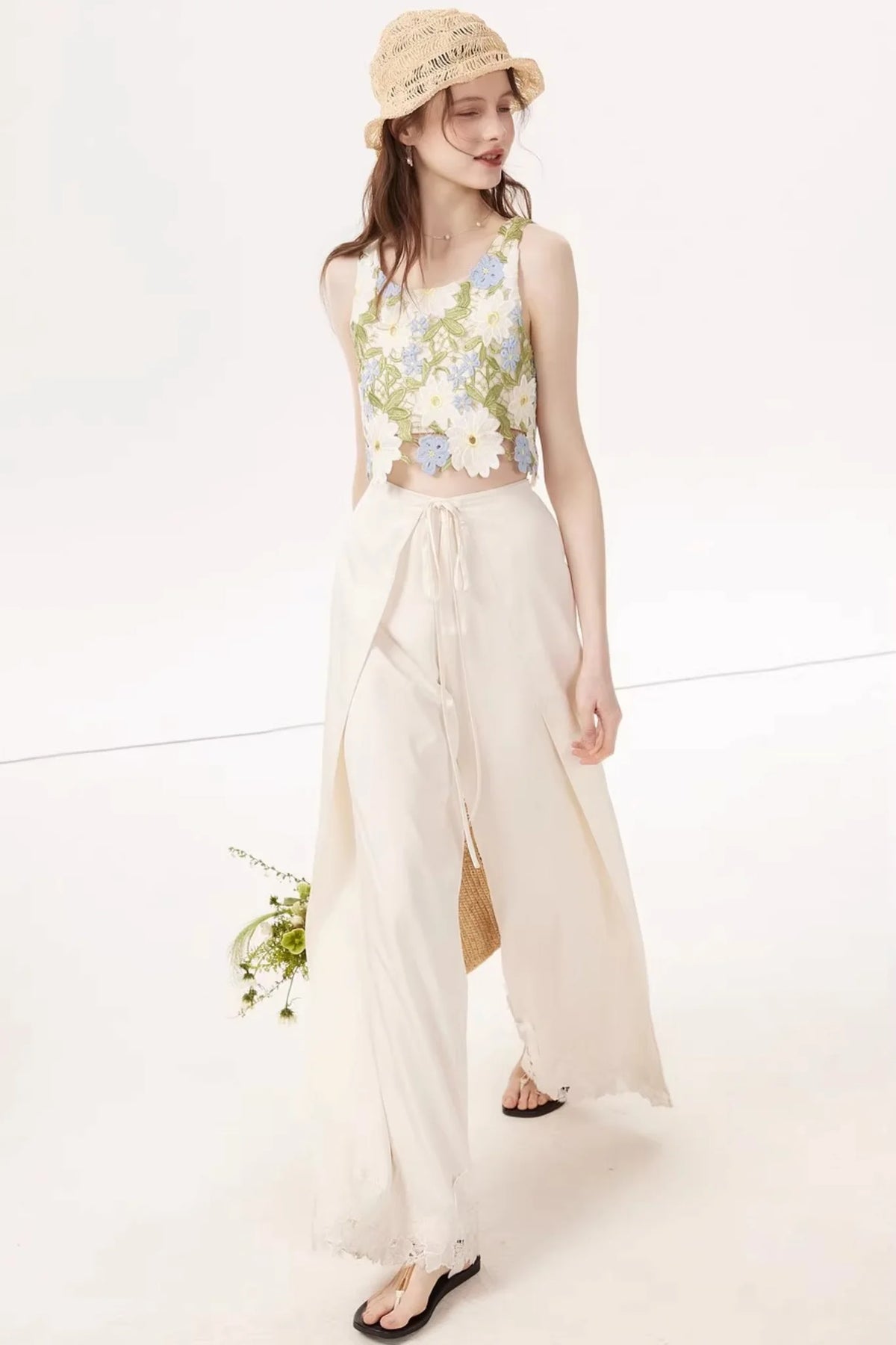 Embroidered Summer Camisole Top