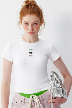 Embroidered Summer Slim Top
