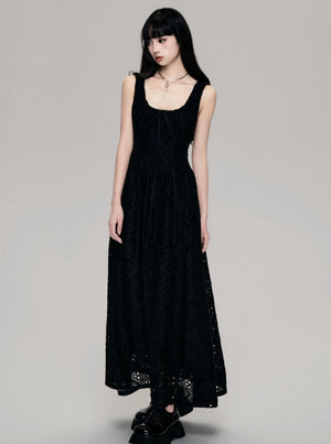 Embroidered Tencel Sleeveless Dress