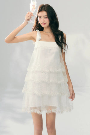 Embroidered Tulle Tiered Fairy Dress