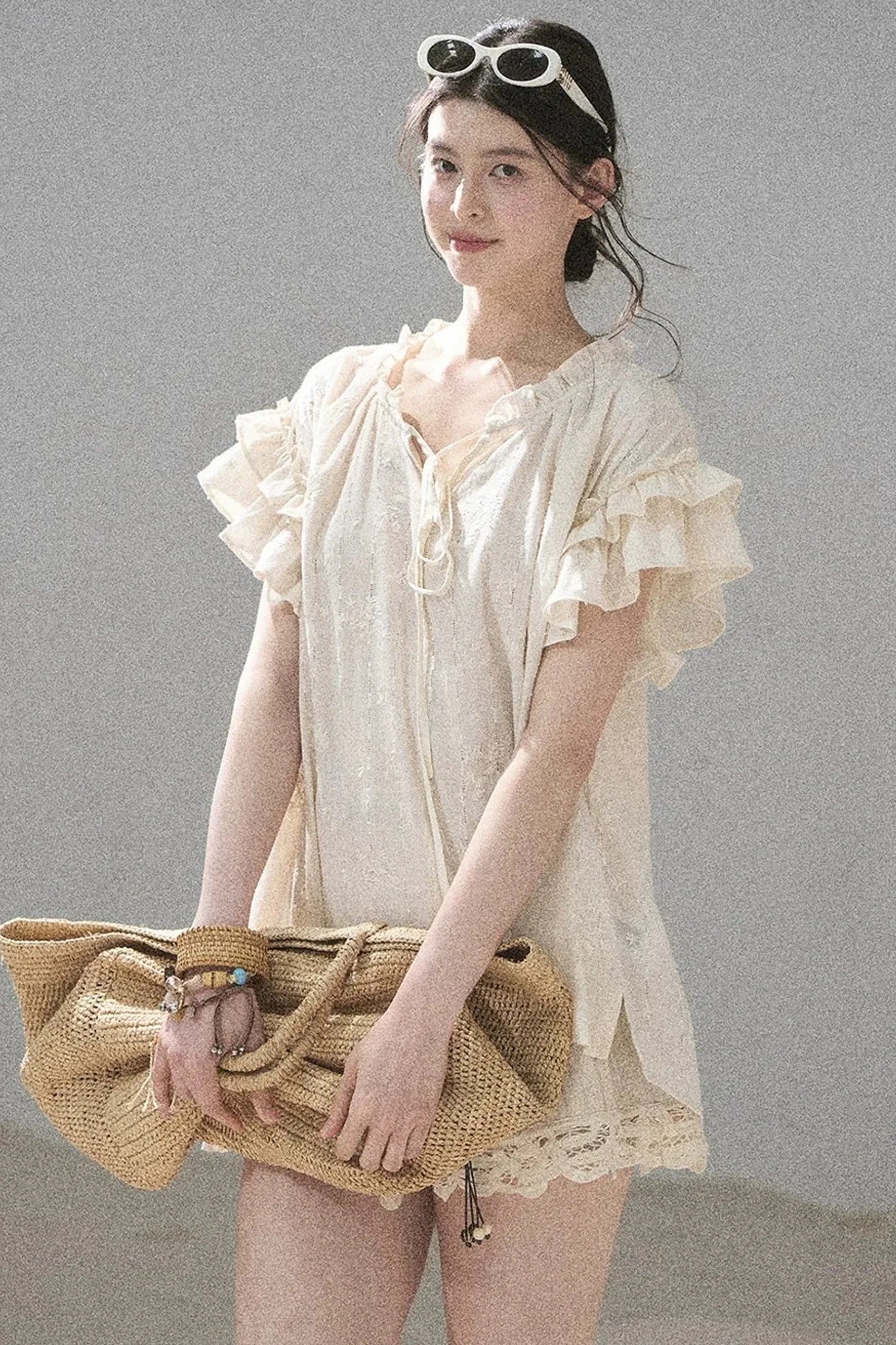 Embroidered V-Neck Blouse