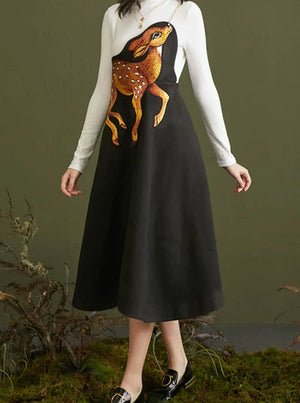 Embroidery Waist Strap Large Skirt