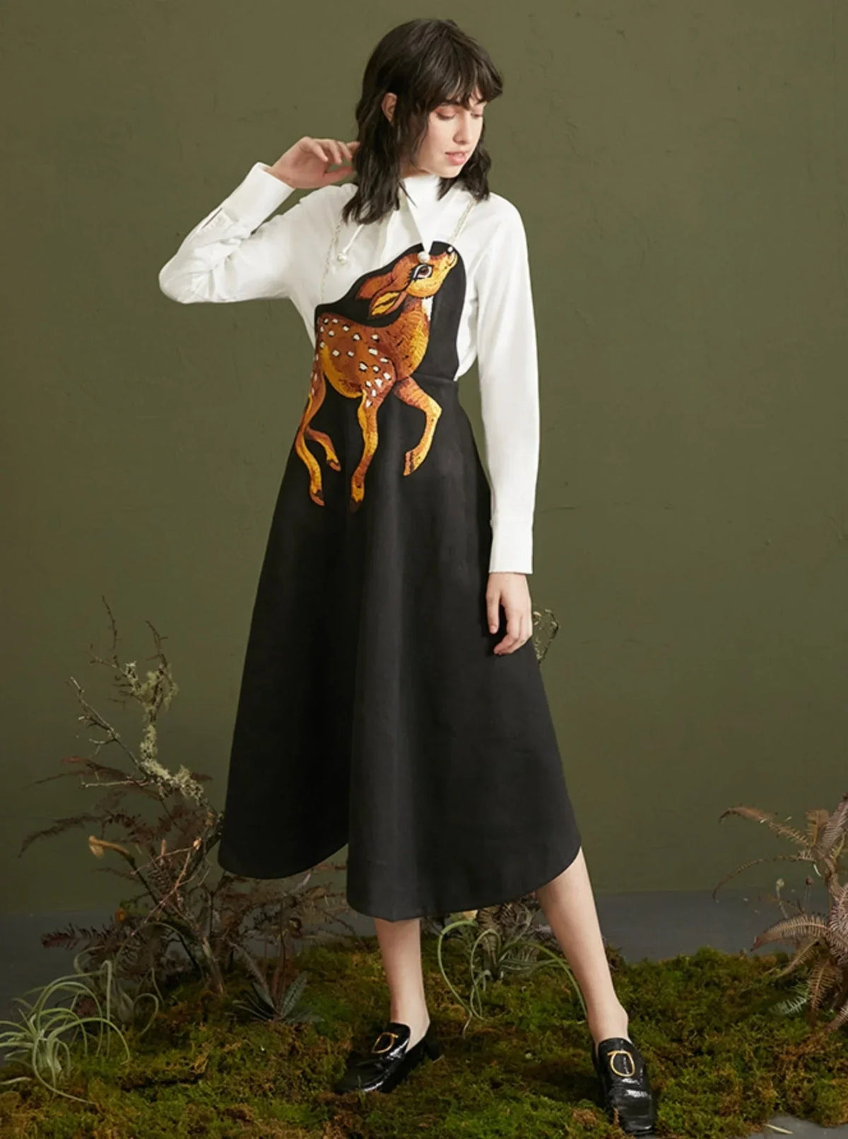 Embroidery Waist Strap Large Skirt