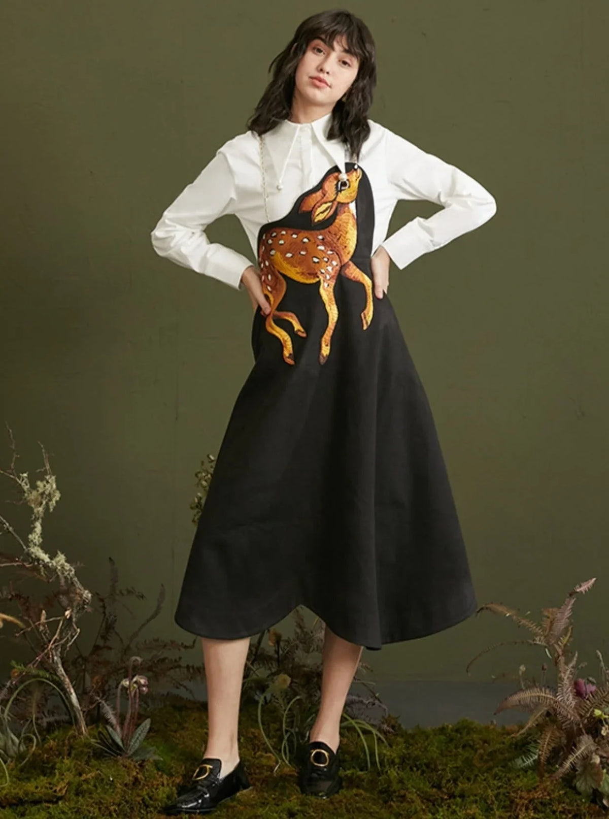 Embroidery Waist Strap Large Skirt