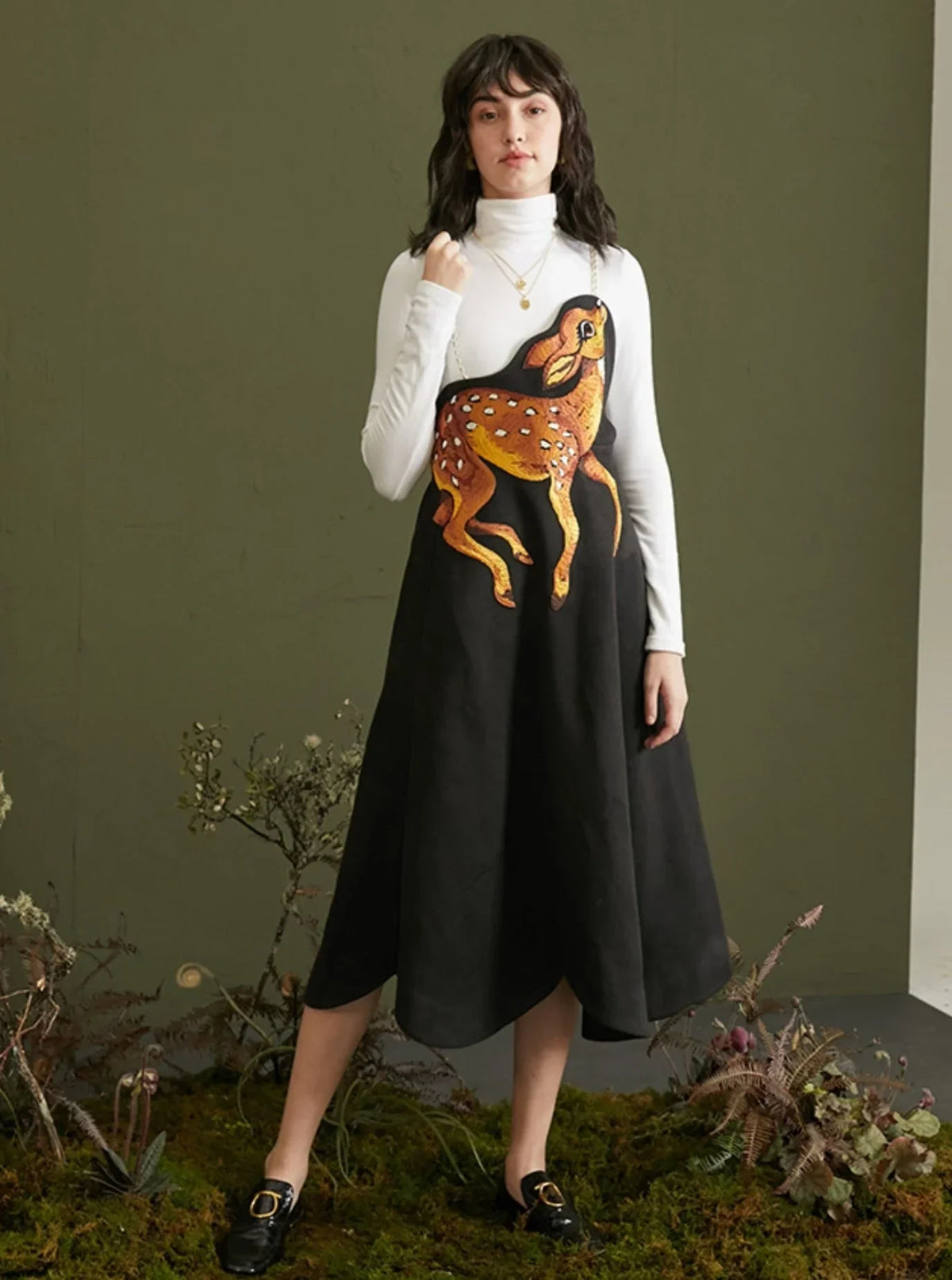 Embroidery Waist Strap Large Skirt