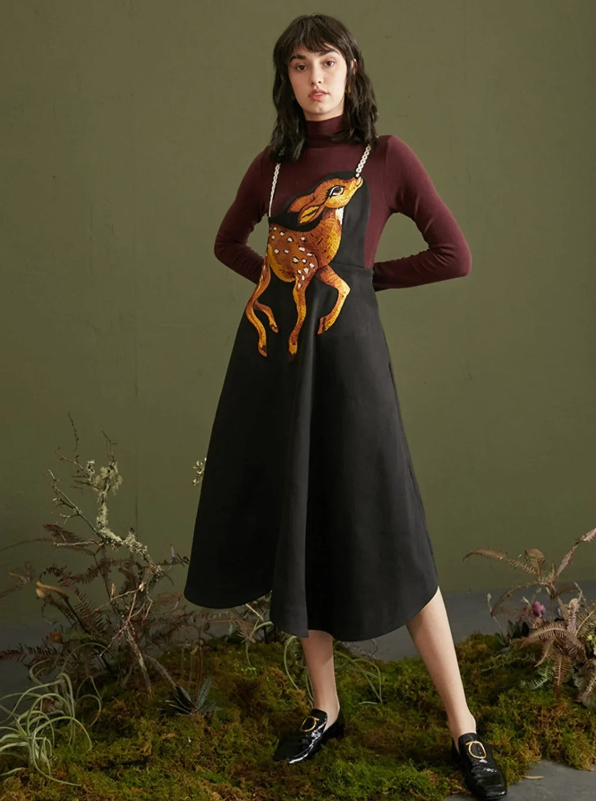 Embroidery Waist Strap Large Skirt